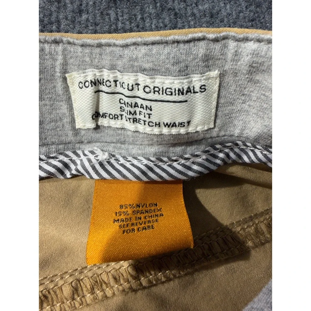 Tailor Vintage Canaan Slim Fit Pants Mens 30 Tan Khaki Comfort Stretch Waist